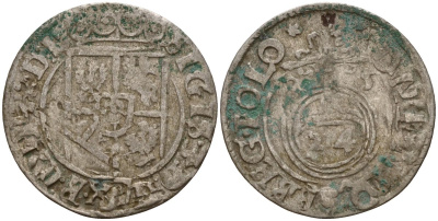 Польша 3 полкера (3 полторака - 1 крейцер) 1625 Сигизмунд III Ваза (1587-1632) Gorecki B.25, KM 41 серебро 4158-1019