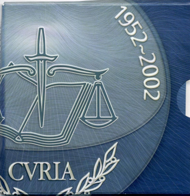 Люксембург 25 евро 2002 Европейский суд по правам человека, в оригинальном картонном буклете KM 83 серебро  PROOF 1-6-2-21
