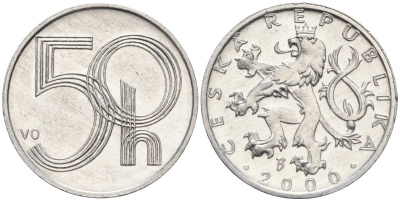 Чехия 50 геллеров 2000 KM 3 алюминий 4152-1013