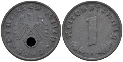 Германия 1 рейхспфенниг 1942 A KM 97 J. 369 цинк    4152-1162