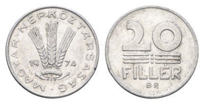 Венгрия 20 филлеров 1974 BP KM 573 алюминий 4665-1117