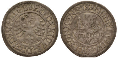 СИЛЕЗИЯ-ЛЕГНИЦА-БЖЕГ 1 ГРОШ 1488-1547 ФРИДРИХ II ВЕЛИКИЙ ГЕРЦОГ ЛЕГНИЦКИЙ (1488-1547), ВЕС 1,6 ГР. Friedensburg 599 серебро 1516-833