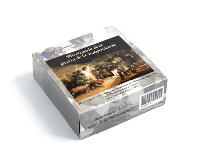 Испания 10 евро 2008 200 лет войне за независимость, Тимбалер дель Брук, в коробке серебро PROOF 6-5-1-26