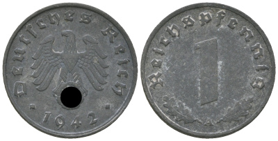 Германия 1 рейхспфенниг 1942 A KM 97, J. 369 цинк 46-963