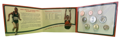 Ирландия официальный набор из 9 монет 2003 включая 5 евро специальные Олимпийские игры в Ирландии 2003, цветная эмаль ​KM MS12 UNC 1-6-4-75