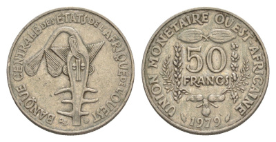 Западная Африка (BCEAO) 50 франков 1979 Центральный банк государств Западной Африки KM 6 медно-никель 4643-756