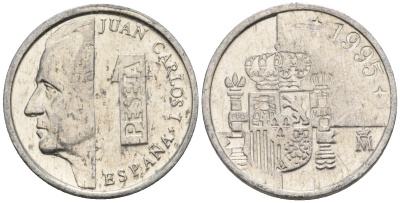 Испания 1 песета 1995 M, Хуан Карлос I (1975-2014) KM 832 алюминий 4602-1161
