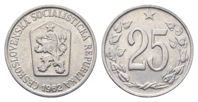 Чехословакия 25 геллеров 1962 KM 54 алюминий aUNC 3336-957