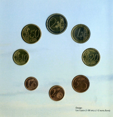 Финляндия набор из трех евронаборов по 8 монет в каждом 1999, 2000, 2001 официальный набор в оригинальном буклете  биметалл  UNC  5-6-1-14