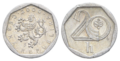 Чехия 20 геллеров 2000 KM 2.3 алюминий 4627-1231
