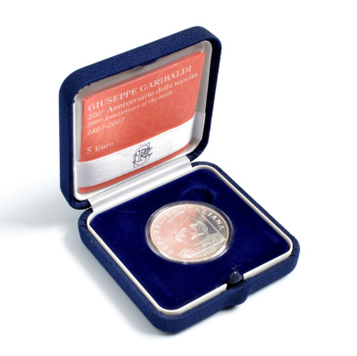 Италия 5 евро 2007 200 лет со дня рождения Джузеппе Гарибальди KM 292 серебро UNC 6-5-1-32