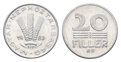 Венгрия 20 филлеров 1982 BP KM 573 алюминий 4665-1163