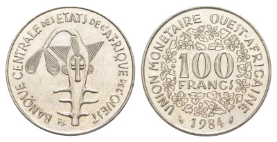 Западная Африка (BCEAO) 100 франков 1984 KM 4 никель UNC 4654-545