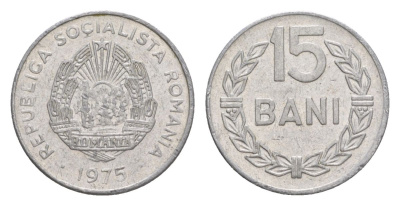 Румыния 15 бань (бани) 1975 KM 93a алюминий 4632-1025