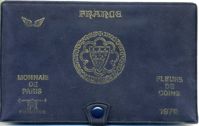Франция набор из 10 монет 1979 FDC SET (FLEUR DE COIN), запайка, в оригинальной упаковке с сертификатом KM SS 16 UNC 5-4-4-15