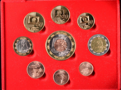 Лихтенштейн евронабор из 9 монет (с 5 евро) 2004 пробники, PROBA, в оригинальной коробке, с сертификатом    PROOF  4-3-4-10