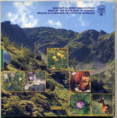 Румыния государственный набор из 4 монет 2007 с жетоном монетного двора (серебро) PROOF 7-4-2-01