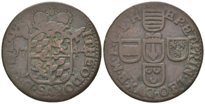 Льеж 1 лиард 1744 KM 145 медь 4615-832