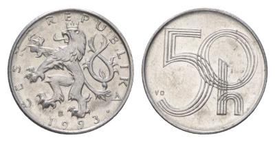 Чехия 50 геллеров 1993 KM 3 алюминий aUNC 4627-753