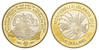 Монтебелло Айлендс (Австралия) 5 долларов 2013 биметалл BU 1520-524