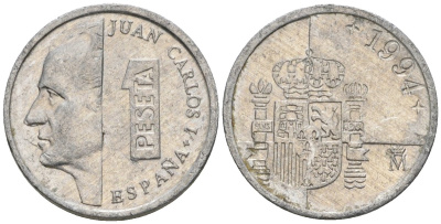 Испания 1 песета 1994 M, Хуан Карлос I (1975-2014) KM 832 алюминий 4602-1155