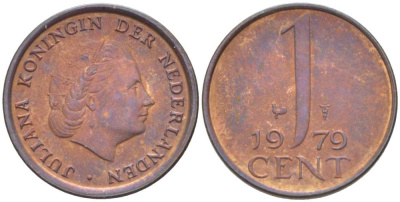 НИДЕРЛАНДЫ 1 ЦЕНТ 1979 ЮЛИАНА (1948-1980) KM 180 бронза 3309-345