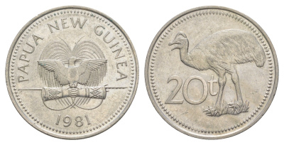 Папуа - Новая Гвинея 20 тойя 1981 KM 5 медно-никель UNC 4631-1121