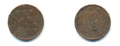 ИРЛАНДИЯ 1 ЕВРОЦЕНТ 2006 KM 32 сталь плакированная медью 176-644