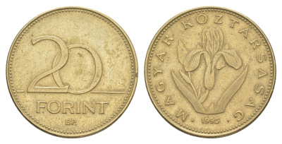 Венгрия 20 форинтов 1995 BP KM 696 никель латунь 4551-233