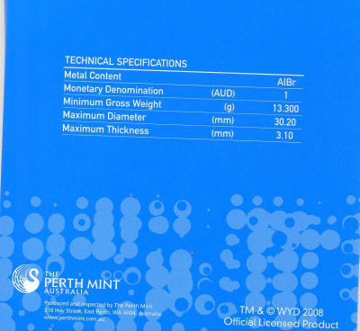Австралия 1 доллар 2008 папа римский, эмаль алюминиевая бронза UNC 4-5-1-5