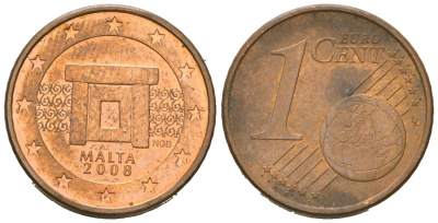Мальта 1 евроцент 2008 F KM 125 сталь плакированная медью 4136-618