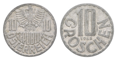 Австрия 10 грошей 1962 KM 2878 алюминий 4576-1029