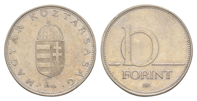 Венгрия 10 форинтов 1993 KM 695 латунь плакированная медно-никелем 4650-331
