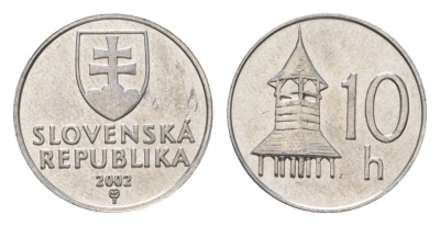 Словакия 10 геллеров 2002 KM 17 алюминий UNC 4627-739