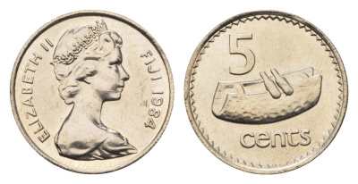 Фиджи 5 центов 1984 редкий год KM 29 медно-никель UNC 4687-1154