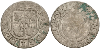 Польша 3 полкера (3 полторака - 1 крейцер) 1621 Сигизмунд III Ваза (1587-1632) Gorecki B.21 серебро 4158-1222