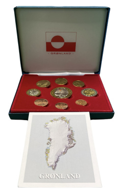 Гренландия евронабор из 9 монет (с 5 евро) 2004 пробники, PROBA, в оригинальной коробке, с сертификатом    PROOF  4-3-4-04