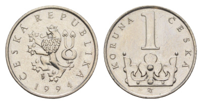 Чехия 1 кроны 1994 KM 7 сталь плакированная никелем 4392-728