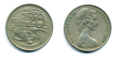 Австралия 20 центов 1979 Елизавета II (1952-2022), утконос KM 66 медно-никель 46-2642