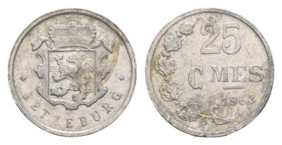 Люксембург 25 сантимов 1963 Шарлотта (1918-1964) KM 45a алюминий 4115-458