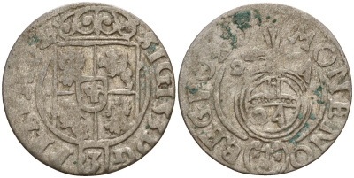 Польша 3 полкера (3 полторака - 1 крейцер) 1624 Сигизмунд III Ваза (1587-1632) Gorecki B.24, KM 41 серебро 4158-968