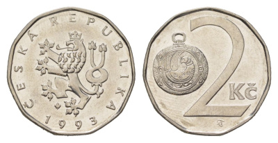 Чехия 2 кроны 1993 KM 9 сталь плакированная никелем 4623-768