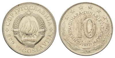 Югославия 10 динаров 1977 KM 62 медь цинк никель 215-934