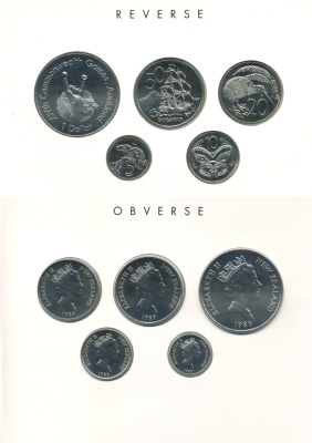 Новая Зеландия официальный набор из 5 монет 1989 XIV Игры Содружества наций    UNC  1-6-2-12