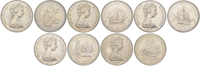 Остров Мэн полный набор из 5 монет (1 крона) 1979 1000 лет Тинвальду KM 46, 47, 48, 49 и 50 медно-никель BU 4184-1211-1215