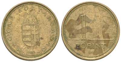 Венгрия 1 форинт 1993 KM 692 латунь 4594-333