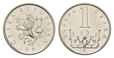 Чехия 1 крона 1995 KM 7 сталь плакированная никелем 4623-765