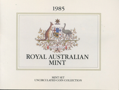 Австралия официальный набор из 7 монет 1985 в оригинальной картонной упаковке, с сертификатом, запайка KM MS 18   UNC  2-6-3-34