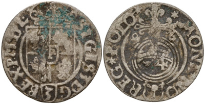 Польша 3 полкера (3 полторака - 1 крейцер) 1626 Сигизмунд III Ваза (1587-1632) Gorecki B.26 серебро 4158-1029