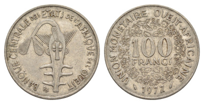 Западная Африка (BCEAO) 100 франков 1977 KM 4 никель 4619-243